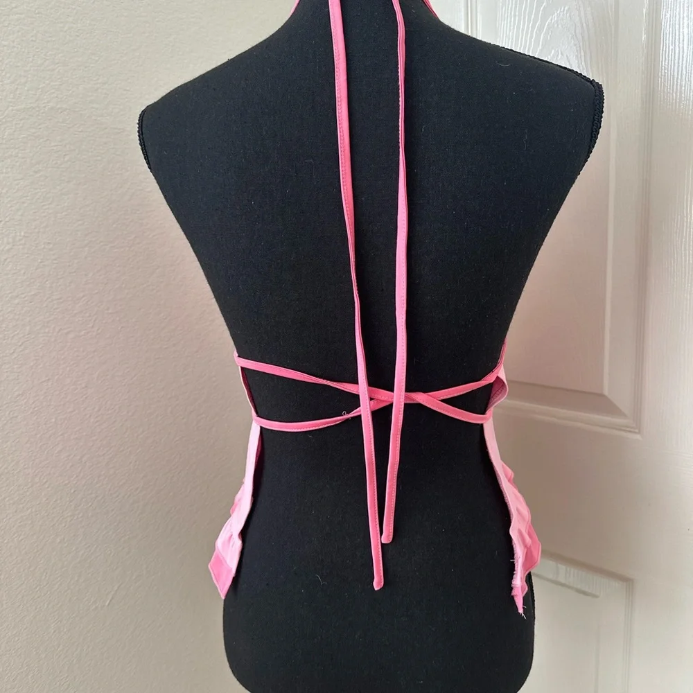 Pink Ruffle Halter Top - Picture 2 of 2